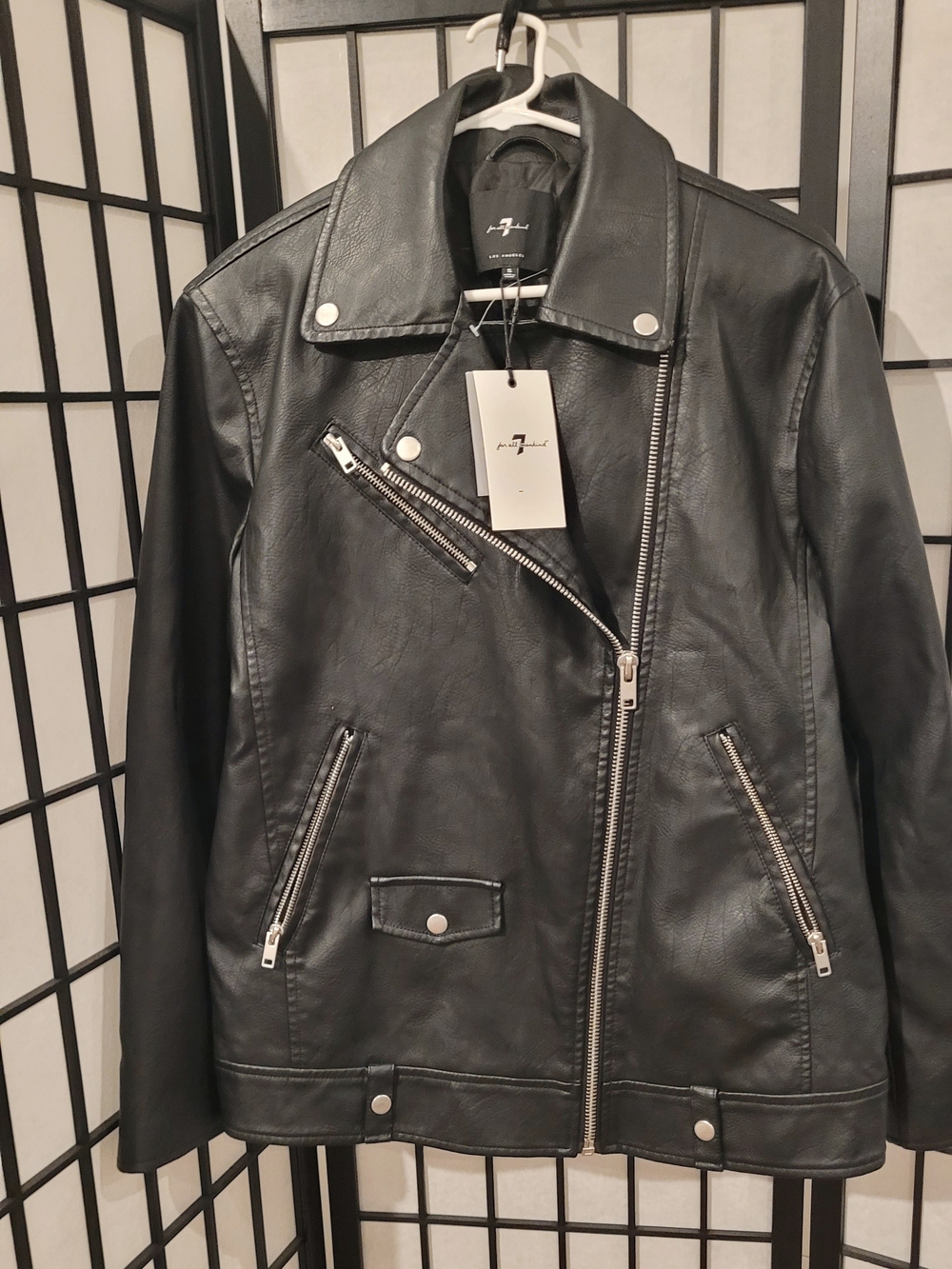 Faux Leather Black Moto Jacket – Unbranded